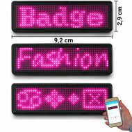 LED name tag Scrolling App & USB programmable pink