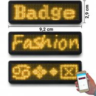 LED name tag Scrolling App & USB programmable yellow