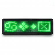 Leuchtendes Namensschild zum anstecken Laufschrift kabellos per App & USB programmierbar grün Lauftexte I Kleines LED-Display