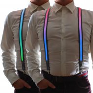 LED Hosenträger Herren & Damen Multicolor I Leuchtet bunt I Farbwechsel Leuchthosenträger mit 3 Leuchtmodi I Festival-Hosenträger Accessoire