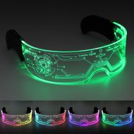 Cyborg LED Brille 2.0 Cosmic I 289 Leuchtvariationen I 17 Leuchtmodi in 7 Leuchtfarben beidseitig einstellbar I Cyberpunk LED Brille Party-Leuchtbrille Visier Brille toller Partyspaß