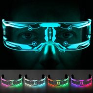 Cyberspace LED Brille 2.0 Wireless I  289 Leuchtvariationen  I Leuchtendes Cyberpunk Cosplay Festival Outfit