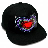Snapback cap with heart panel