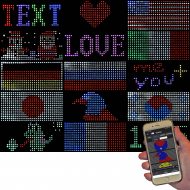 Flexibles LED Display mit Lauftext und Grafiken 17x 7cm für Bastler I Wireless App-gesteuertes LED-Display Modelbau  | LED-Animationen I Dünne & Biegbare Laufschrift I Akkubetrieben I Modellbau Lauflicht I Bastler Hobby Mini Laufleiste