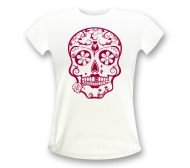 Mexico Shirt I Women's Skull T-Shirt with Plants