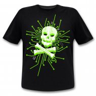 Männer Hacker T-Shirt mit Totenkopf CPU