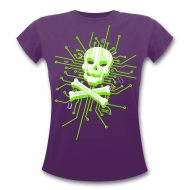 Girls hacker shirt with skull chip for geeks neerds and computer geeks
