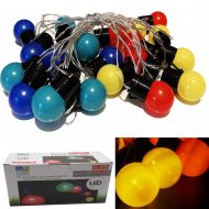 LED-Lichterkette 20 bunte LEDs 6 Meter batteriebetrieben I Partylichterkette I Partykeller Dekoration