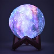 Dimmable multicolor moon lamp with remote control