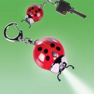 Leuchtender Marienkäfer-Schlüsselanhänger mit LED I Mini-Taschenlampe Anhänger