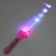 LED Einhorn Glasfaser Leuchtstab mit 3 Leuchtfunktionen I LED Blink Leuchtwedel Unicorn Pink Lila