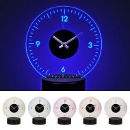 LED hologram table clock I LED night light clock I color changing decorative clock I pointer clock with LED backlight