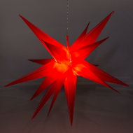 Glowing Advent star I Christmas star battery-operated for hanging I Red star for Christmas