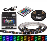 LED Streifen 2m mit Fernbedienung USB-AnschlußI LED-Stripe multicolor zum Aufkleben I RGB Partybeleuchtung Innenbereich Selbstklebend I Gaming Room Fernsehzimmer Leuchtdekoration