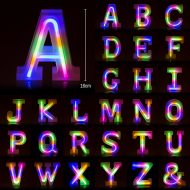 Neon light letters alphabet A-Z