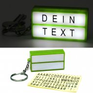 Personalized green LED keyring I Illuminated sign pendant with your own text I Creative souvenir and guest gift