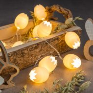 Leuchtende Ostereier-Lichterkette I LED-Lichterkette batteriebetrieben I Ostern Osternest Dekoration I Deko LED-Eier