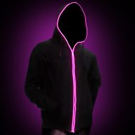 Nur noch in Größe XS I LED-Hoodie pink Kapuzenpullover Damen & Herren leuchtende Kleidung