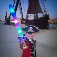 LED pirate sword with skull