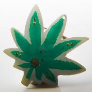 LED-Anstecker Hanf LED Blinky Anstecker Brosche Pin Button