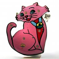 LED-Anstecker Katze Blinky Anstecker Brosche Blinki Pin Button