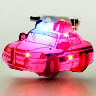 LED-Anstecker Polizeiauto Anstecker Brosche Blinki Pin Button