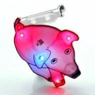 LED-Glücksbringer Glücksschwein Anstecker Brosche Blinki Pin Button