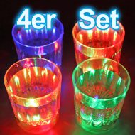 4er-Set Leuchtende Schnapsgläser Gläser mit LED Licht