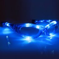 LED Brille blau Party Funbrille mit 10 blauen Leuchtdioden