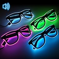 Soundsensitive LED-Brille transparent