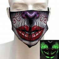 Glow in the Dark Mask I Mouth and Nose Mask Everyday mask with light effect I Mouth Tribal glows in the dark I For night owls I