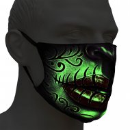 Glow in the Dark Mask I Mouth and Nose Mask Everyday mask with light effect I Mouth Tribal glows in the dark I For night owls I