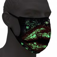 Glow in the Dark Mask I Mouth and Nose Mask Everyday mask with light effect I Kiss Mouth glows in the dark I For night owls I - Kopie