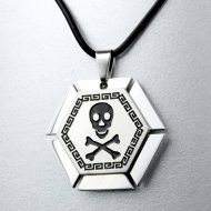 Totenkopf Kautschukkette Halschmuck Kette Hals Modeschmuck Skull Pirat Fasching Karneval
