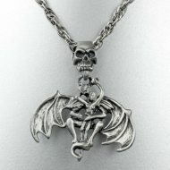 Pewter vampire bat necklace