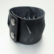 Breites Basic Lederarmband 24.5 cm I Biker Rocker Gothik Heavy Metal Armband