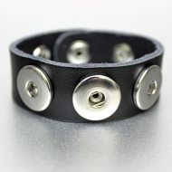 Interchangeable jewelry base bracelet black for click buttons