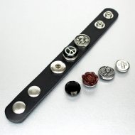 Wechselschmuck Lederarmband Basis (ohne Chunks Clickbuttons I Druckknöpfe )