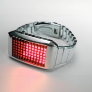 Designer Digital-Uhr Herren-Armbanduhr I LED Matrix Rot