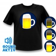 Bier LED T-Shirt schwarz nur noch Größe S I