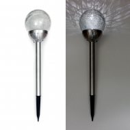 Glass ball solar light I LED battery light with ground spike I solar garden light I weatherproof outdoor lighting