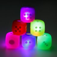 LED-Flummiwürfel Spielzeug I Gummi Leuchtwürfel 2.7 cm I LED Gummiwürfel I LED Spielwürfel I 6 Augen-Würfel I Kinder Mitgebsel