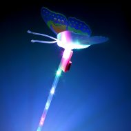 LED Schmetterling-Leuchtstab 37 cm I  Batteriebetrieben Dekoration & Spiel I LED-Dekostab mit Schmetterling I Feen-Blinkstab