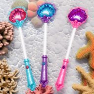 Meerjungfrau Zauberstab LED-Stab 34 cm mit sanften Farbwechsel I  Leuchtperle  Nixen Mädchen Spiezeug Muschelstab