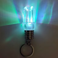 LED color changing light bulb pendant I keyring in energy saving bulb shape I backpack pendant for children I gadget