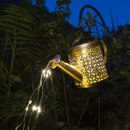 Luminous solar watering can with hanging rod