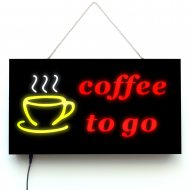 LED shop sign coffee to go | 3 light modes | Cafe | Coffee Shop Sign | coffee house