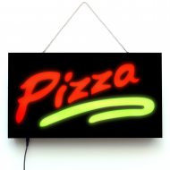 LED Ladenschild PIZZA Leuchtkasten Werbeschild| 3 Leuchtmodi | Pizzeriaschild | Pizzaladen I Schild Werbung