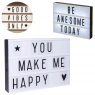 Mobiler LED Leuchtkasten 30x 22cm batteriebetrieben I Beleuchtete Lightbox A4 I Cinema LED-Letterbox I Lichtbox mit Zeichen Ziffern Buchstaben I Nachrichten-Tafel