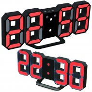 7 segment LED alarm clock in red | Alarm clock + wall clock | 12 / 24 hour display | Temperature display in Celsius